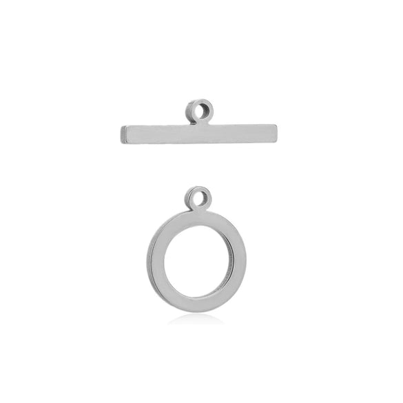 Jewelry Accessories O Buckle Stainless Steel Polished Flat Line Round Electroplated
