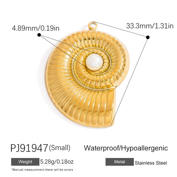 Jewelry Accessories Ocean Series Pendant Stainless Steel 18K Gold Non Fading Electroplated Minimalist