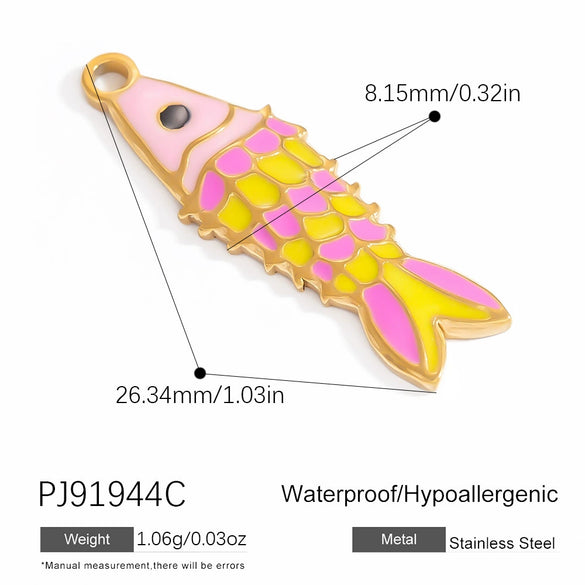 Jewelry Accessories Ocean Series Pendant Stainless Steel 18K Gold Non Fading Electroplated Minimalist