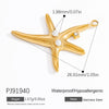 Jewelry Accessories Ocean Series Pendant Stainless Steel 18K Gold Non Fading Electroplated Minimalist