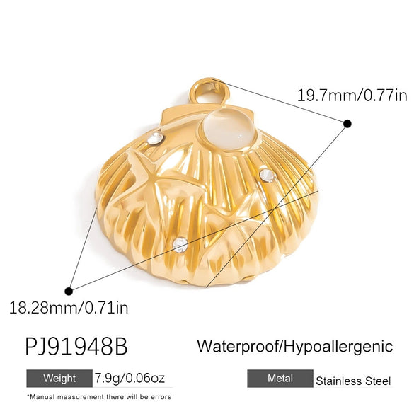 Jewelry Accessories Ocean Series Pendant Stainless Steel 18K Gold Non Fading Electroplated Minimalist