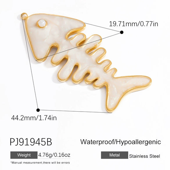 Jewelry Accessories Ocean Series Pendant Stainless Steel 18K Gold Non Fading Electroplated Minimalist