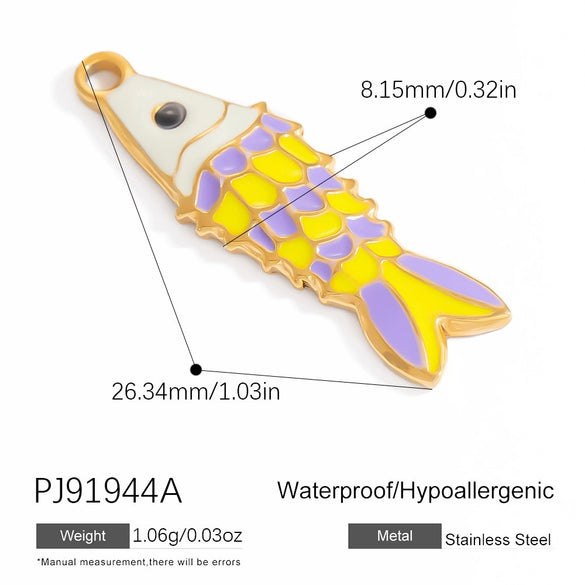Jewelry Accessories Ocean Series Pendant Stainless Steel 18K Gold Non Fading Electroplated Minimalist