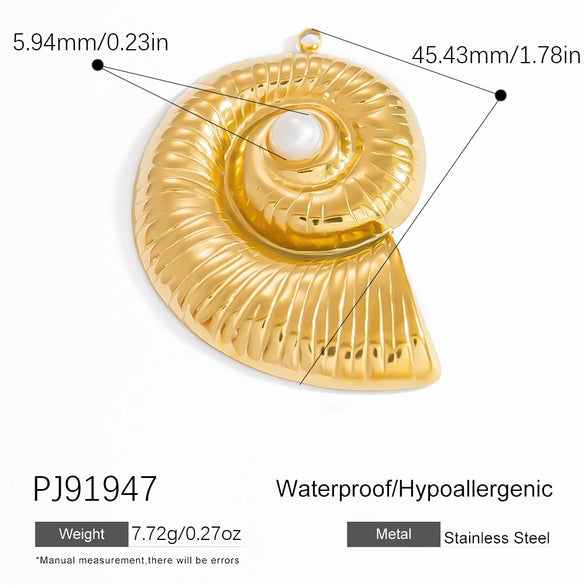 Jewelry Accessories Ocean Series Pendant Stainless Steel 18K Gold Non Fading Electroplated Minimalist