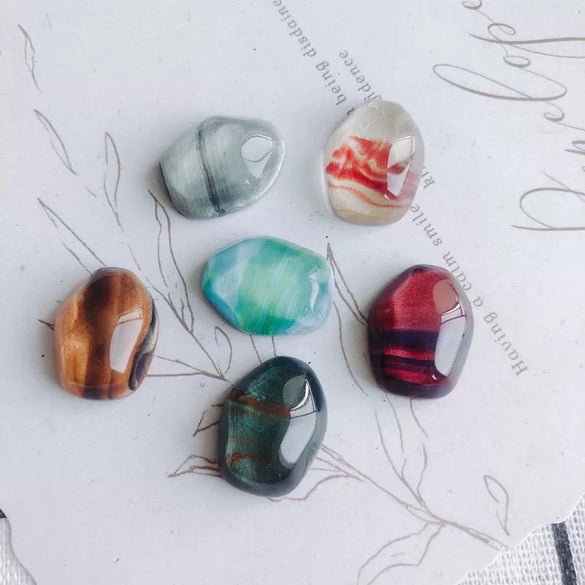 Jewelry Accessories Oil Painting Style Faceted Resin Earrings Hairpin Mobile Phone Case Material