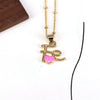 Jewelry Accessories Peach Heart Pendant Ball Chain Necklace Copper Titanium Steel Dripping Oil Design