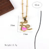 Jewelry Accessories Peach Heart Pendant Ball Chain Necklace Copper Titanium Steel Dripping Oil Design