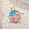 Jewelry Accessories Pendant Copper Real Gold Plated Sweet Style Love Butterfly Shell Crystal With Heart Shape And Insect Pattern Dripping Oil Design