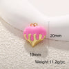 Jewelry Accessories Pendant Copper Real Gold Plated Sweet Style Love Butterfly Shell Crystal With Heart Shape And Insect Pattern Dripping Oil Design