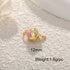Jewelry Accessories Pendant Copper Real Gold Plated Sweet Style Love Butterfly Shell Crystal With Heart Shape And Insect Pattern Dripping Oil Design