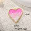 Jewelry Accessories Pendant Copper Real Gold Plated Sweet Style Love Butterfly Shell Crystal With Heart Shape And Insect Pattern Dripping Oil Design