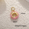 Jewelry Accessories Pendant Copper Real Gold Plated Sweet Style Love Butterfly Shell Crystal With Heart Shape And Insect Pattern Dripping Oil Design
