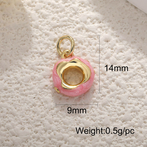 Jewelry Accessories Pendant Copper Real Gold Plated Sweet Style Love Butterfly Shell Crystal With Heart Shape And Insect Pattern Dripping Oil Design