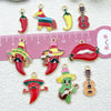 Jewelry Accessories Pendant Keychain Zinc Alloy Cartoon Pepper Cactus Shape Dripping Oil Design