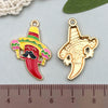 Jewelry Accessories Pendant Keychain Zinc Alloy Cartoon Pepper Cactus Shape Dripping Oil Design