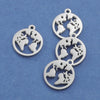 Jewelry Accessories Pendant Stainless Steel Geometric World Map Round Hollow Mirror Finish Polishing