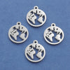 Jewelry Accessories Pendant Stainless Steel Geometric World Map Round Hollow Mirror Finish Polishing