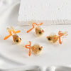 Jewelry Accessories Plastic Resin Dripping Oil Koi Carp Goldfish Pendant Stud Earrings Diy Handmade