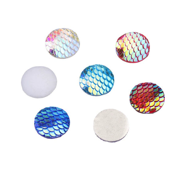 Jewelry Accessories Plastic Resin Geometric Fish Scale Flat Drill