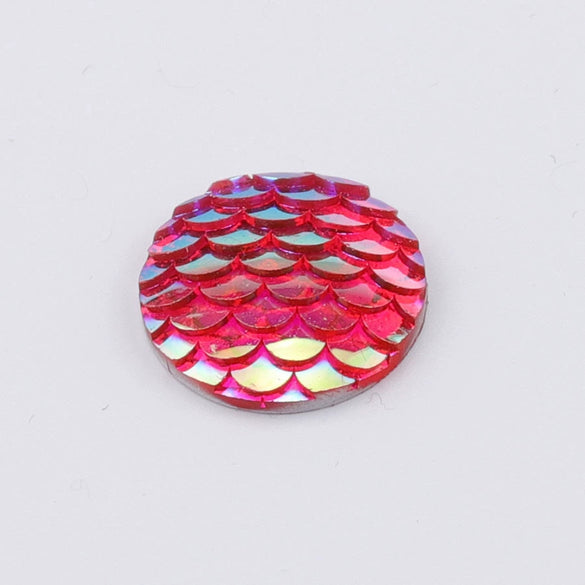 Jewelry Accessories Plastic Resin Geometric Fish Scale Round Drill Plated Ab Colored