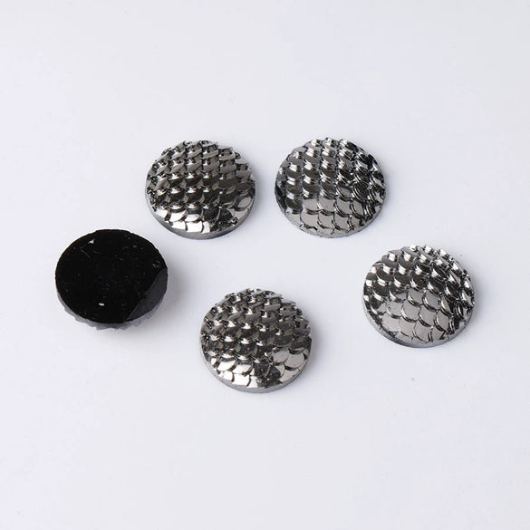 Jewelry Accessories Plastic Resin Geometric Round Fish Flake Patch Flat Bottom Drill