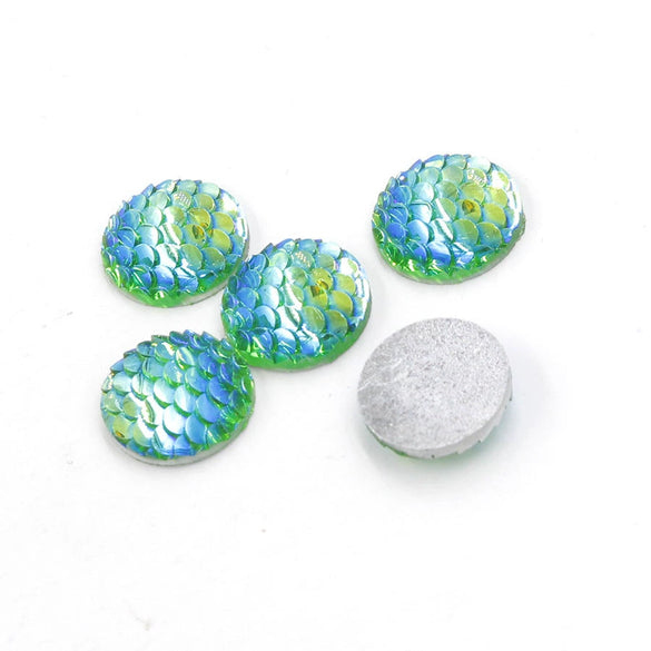 Jewelry Accessories Plastic Resin Geometric Round Fish Flake Patch Flat Bottom Drill