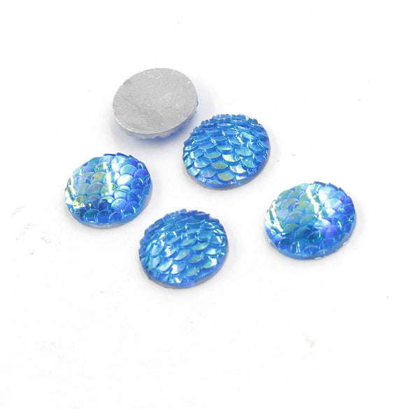 Jewelry Accessories Plastic Resin Geometric Round Fish Flake Patch Flat Bottom Drill