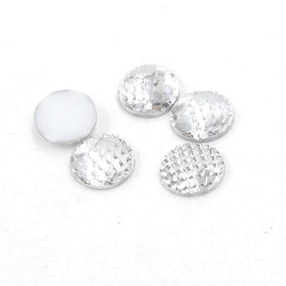 Jewelry Accessories Plastic Resin Geometric Round Fish Flake Patch Flat Bottom Drill
