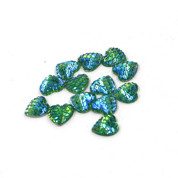Jewelry Accessories Plastic Resin Heart Fish Scale Electroplated