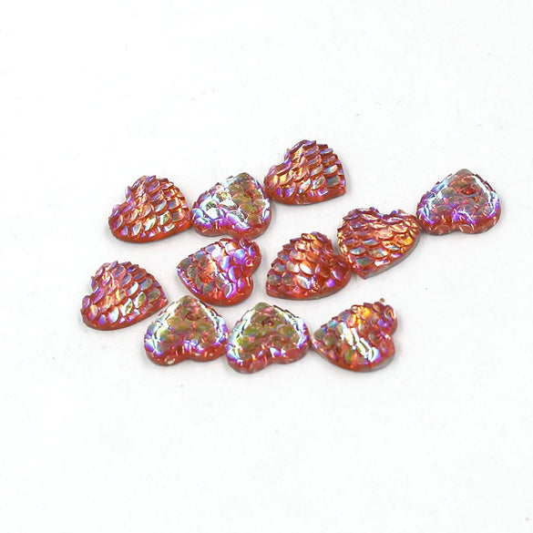 Jewelry Accessories Plastic Resin Heart Fish Scale Electroplated