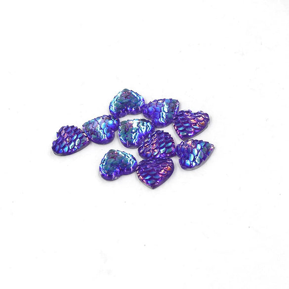 Jewelry Accessories Plastic Resin Heart Fish Scale Electroplated