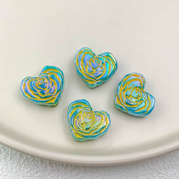 Jewelry Accessories Plastic Resin Love Rose Pattern Beaded Handmade