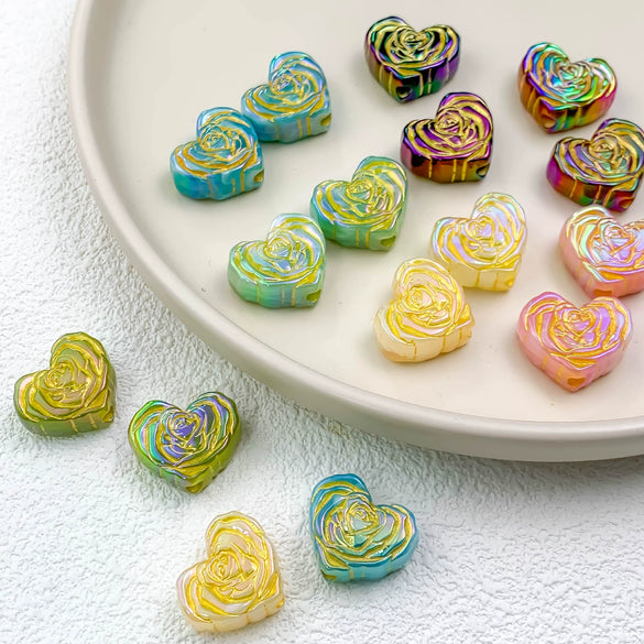Jewelry Accessories Plastic Resin Love Rose Pattern Beaded Handmade