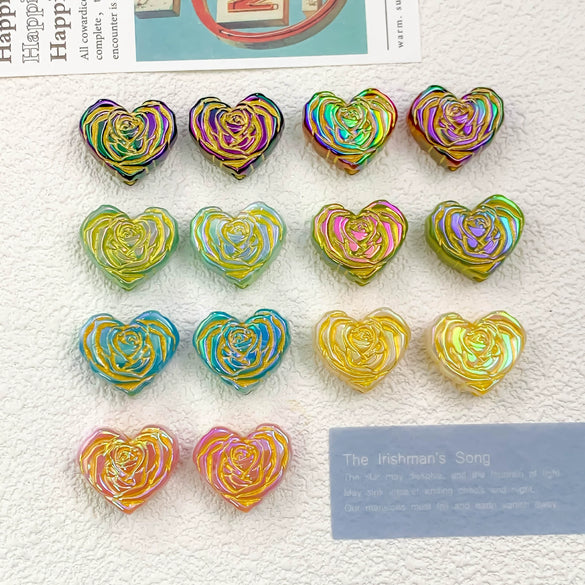 Jewelry Accessories Plastic Resin Love Rose Pattern Beaded Handmade