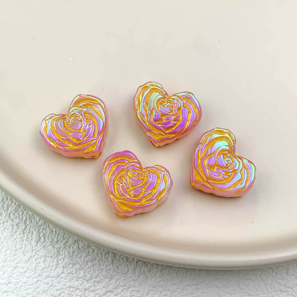 Jewelry Accessories Plastic Resin Love Rose Pattern Beaded Handmade
