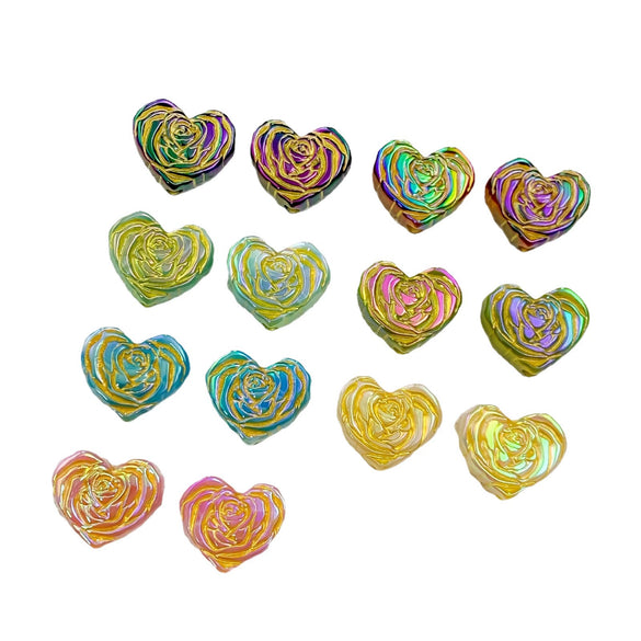 Jewelry Accessories Plastic Resin Love Rose Pattern Beaded Handmade