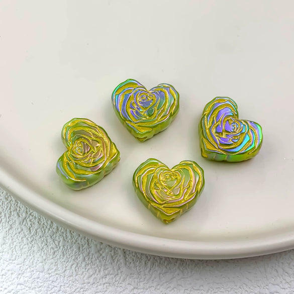 Jewelry Accessories Plastic Resin Love Rose Pattern Beaded Handmade