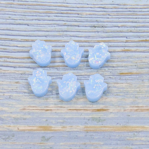 Jewelry Accessories Plastic Resin Opal Hamsa Bead With Small Hole And Environmental Protection Treatment