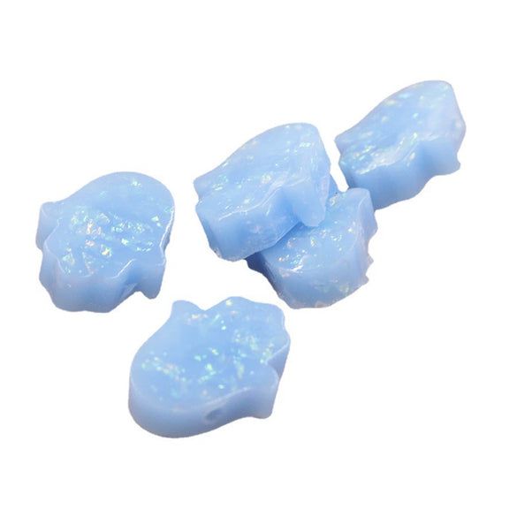 Jewelry Accessories Plastic Resin Opal Hamsa Bead With Small Hole And Environmental Protection Treatment