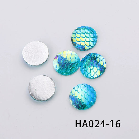 Jewelry Accessories Plastic Resin Round Fish Scale Patch