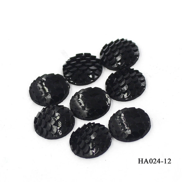 Jewelry Accessories Plastic Resin Round Fish Scale Patch