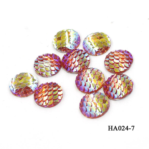 Jewelry Accessories Plastic Resin Round Fish Scale Patch