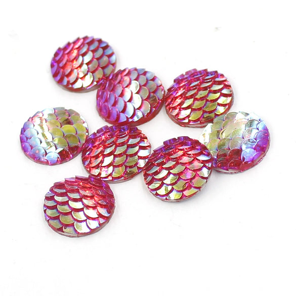 Jewelry Accessories Plastic Resin Round Fish Scale Patch