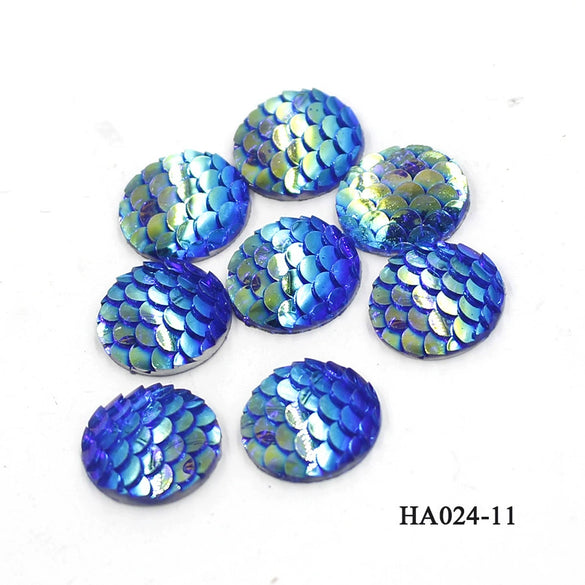 Jewelry Accessories Plastic Resin Round Fish Scale Patch