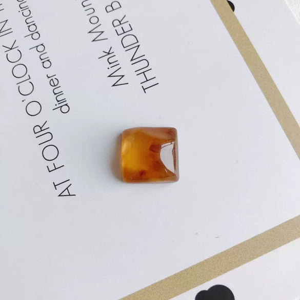 Jewelry Accessories Plastic Resin Square Geometric Smudged Ink Pattern