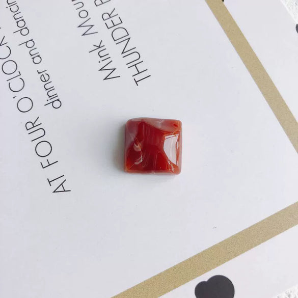 Jewelry Accessories Plastic Resin Square Geometric Smudged Ink Pattern