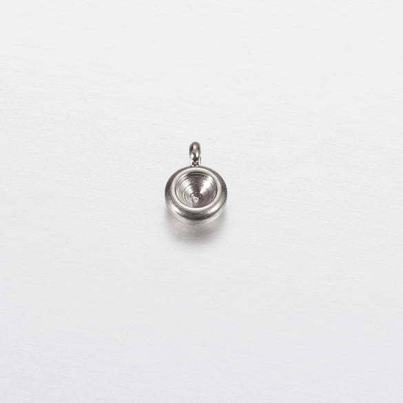 Jewelry Accessories Polished Round Base Stainless Steel Birth Stone Titanium Steel Electroplated