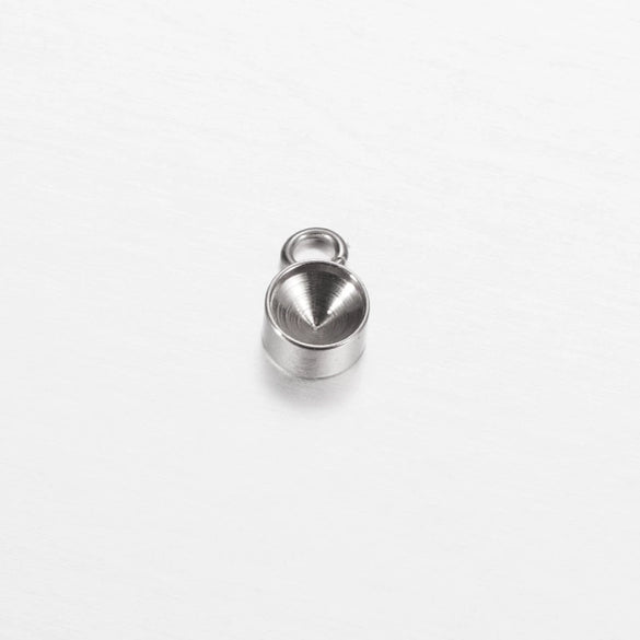 Jewelry Accessories Polished Round Base Stainless Steel Birth Stone Titanium Steel Electroplated