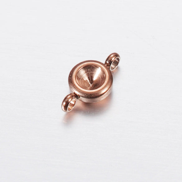 Jewelry Accessories Polished Round Base Stainless Steel Birth Stone Titanium Steel Electroplated