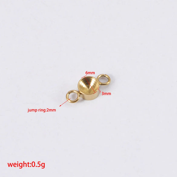 Jewelry Accessories Polished Round Base Stainless Steel Birth Stone Titanium Steel Electroplated